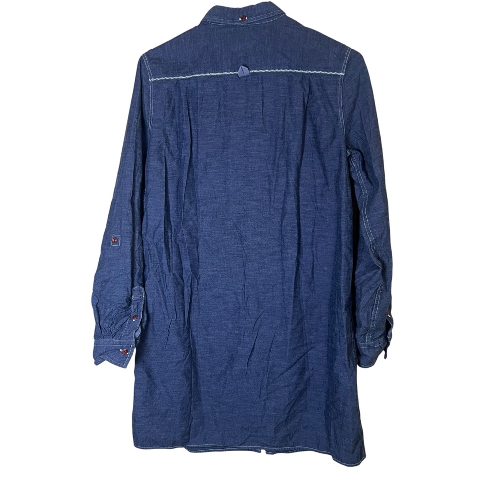 FRED PERRY Women’s Denim Shirt Dress Button-up Long Sleeve Preppy Sz 4 US 8 UK - Picture 2 of 11